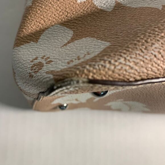 Lauren Ralph Lauren Amberly Dome Floral Satchel Tan/White - Picture 11 of 16